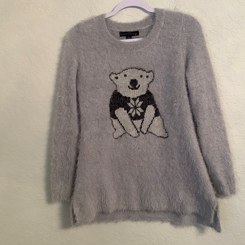 French Laundry Polar Bear Eyelash Knit Sweater Size S
